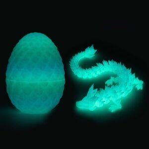 3D Printed Dragon Eggs with Dragon Inside, Home Office Decor Executive Desk Toys, Adults Fidget Toys Luminous